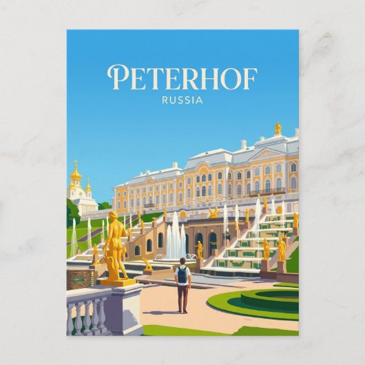 Paleis Peterhof Rusland Briefkaart (Voorkant)
