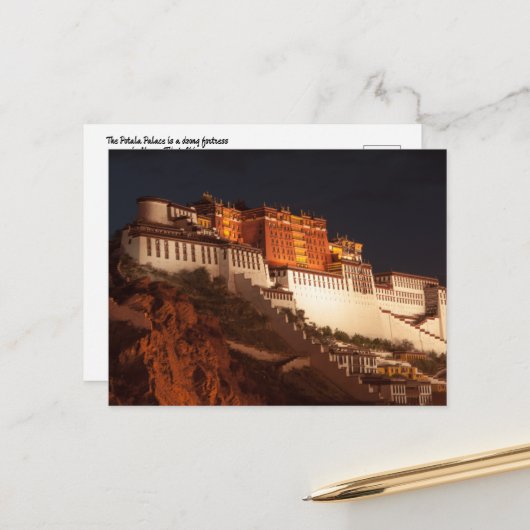 Paleis Potala in Lhasa, Tibet Briefkaart (Voorkant / Achterkant in situ)
