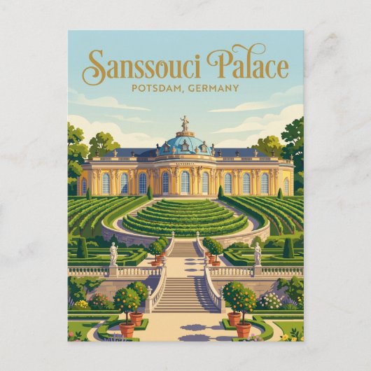 Paleis Sanssouci Duitsland Briefkaart (Voorkant)