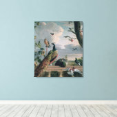 Paleis van Amsterdam met Exotische Vogels Canvas Afdruk (Insitu (Houten vloer))