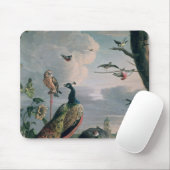 Paleis van Amsterdam met exotische vogels Muismat (Met muis)