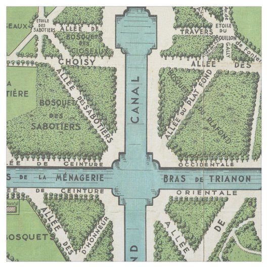  paleis van de kaart van Versailles Stof (Swatch)
