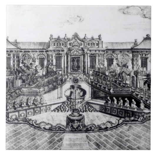 Paleis van de kalm van het Zee en de waterklok, Tegeltje (Voorkant)