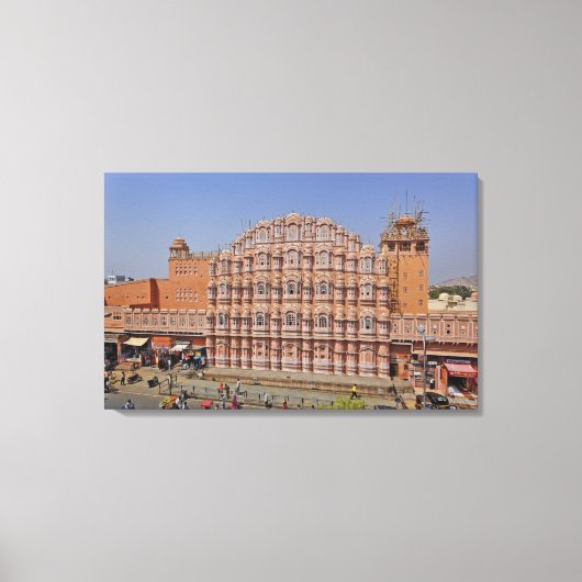 Paleis van de Wind (Hawa Mahal), Jaipur, India, Canvas Afdruk (Voorkant)