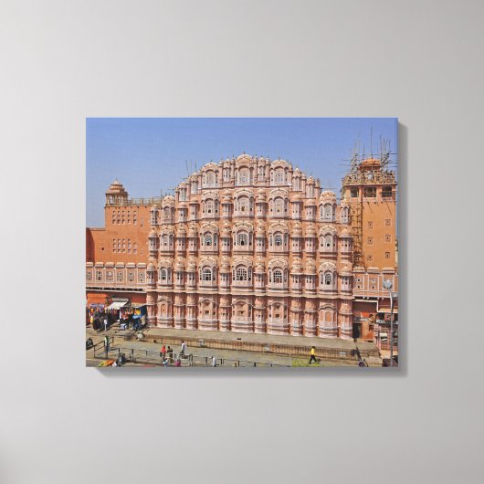 Paleis van de Wind (Hawa Mahal), Jaipur, India, Canvas Afdruk (Voorkant)