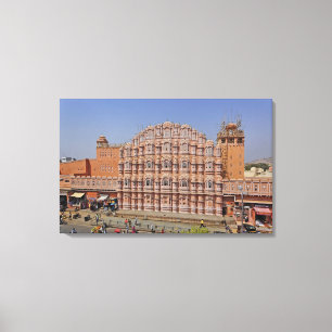 Paleis van de Wind (Hawa Mahal), Jaipur, India, Canvas Afdruk