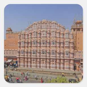 Paleis van de Wind (Hawa Mahal), Jaipur, India, Vierkante Sticker