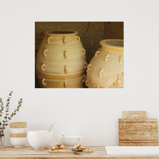 Paleis van het POSTER van Knossos pithoi-opslagpot (Keuken)