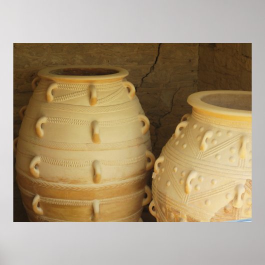 Paleis van het POSTER van Knossos pithoi-opslagpot (Voorkant)