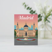 Paleis van het Stadhuis van Madrid & Fontein Briefkaart (Staand voorkant)