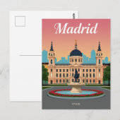 Paleis van het Stadhuis van Madrid & Fontein Briefkaart (Voorkant / Achterkant)