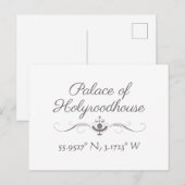 Paleis van Holyroodhouse Latitude Longitude Briefkaart (Voorkant / Achterkant)