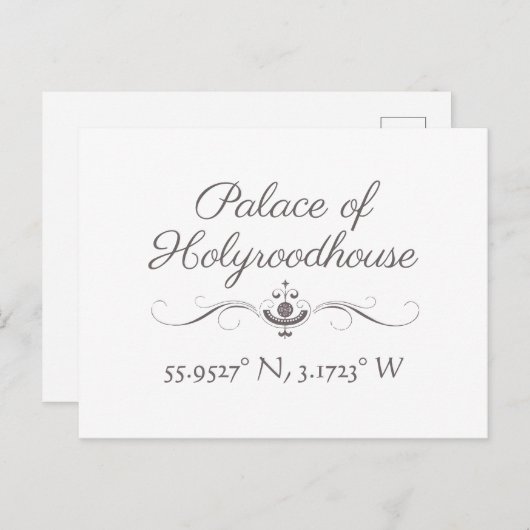 Paleis van Holyroodhouse Latitude Longitude Briefkaart (Voorkant / Achterkant)