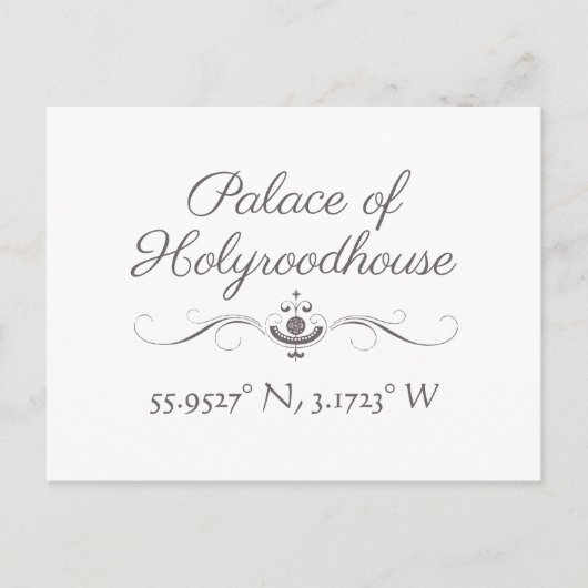 Paleis van Holyroodhouse Latitude Longitude Briefkaart (Voorkant)
