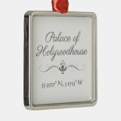 Paleis van Holyroodhouse Latitude Longitude Metalen Ornament (Rechts)