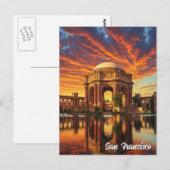 Paleis van Schone Kunsten San Francisco Sunset Briefkaart (Voorkant / Achterkant)