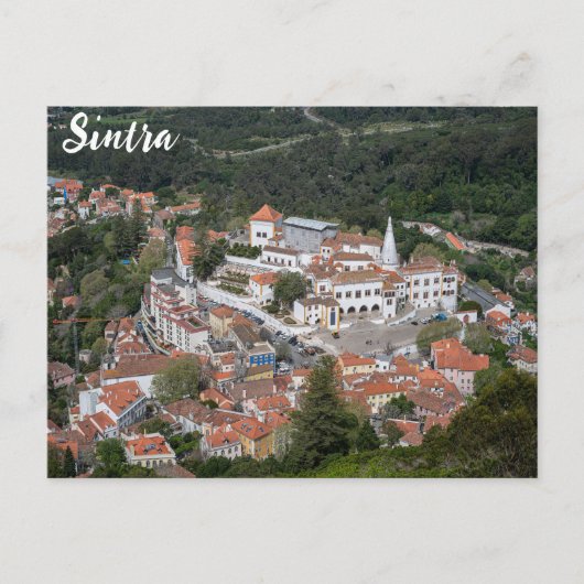 Paleis van Sintra van bovenaf in Sintra, Portugal Briefkaart (Voorkant)
