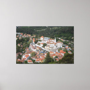 Paleis van Sintra van bovenaf in Sintra, Portugal Canvas Afdruk