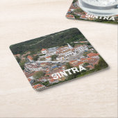 Paleis van Sintra van bovenaf in Sintra, Portugal Kartonnen Onderzetters (Schuin)