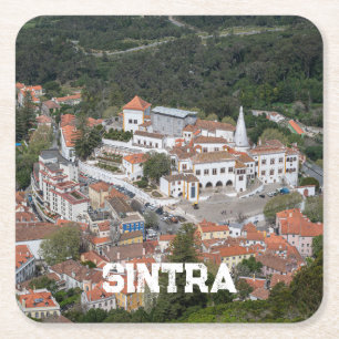 Paleis van Sintra van bovenaf in Sintra, Portugal Kartonnen Onderzetters