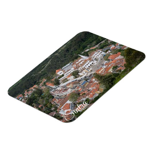 Paleis van Sintra van bovenaf in Sintra, Portugal Magneet (Linkerzijde)