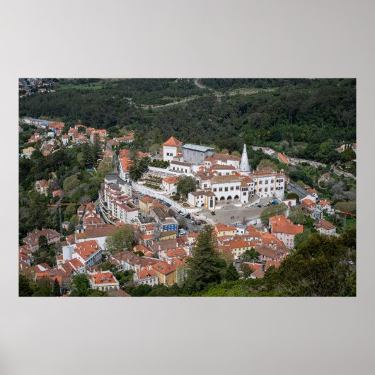 Paleis van Sintra van bovenaf in Sintra, Portugal Poster (Voorkant)