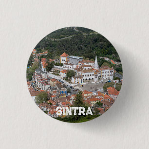 Paleis van Sintra van bovenaf in Sintra, Portugal Ronde Button 3,2 Cm
