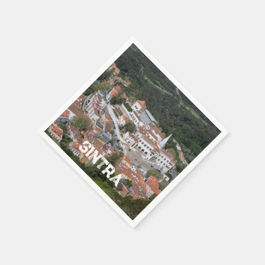 Paleis van Sintra van bovenaf in Sintra, Portugal Servet (Hoek)