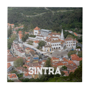 Paleis van Sintra van bovenaf in Sintra, Portugal Tegeltje