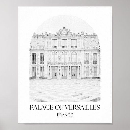 Paleis van Versailles Frankrijk Boog Fotoprint Poster (Voorkant)