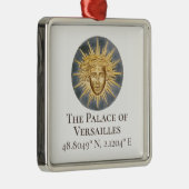 Paleis van Versailles Latitude & Lengtegraad Metalen Ornament (Rechts)
