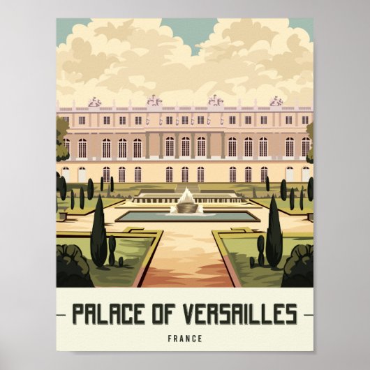 Paleis van Versailles Parijs Frankrijk Travel Plac Poster (Voorkant)