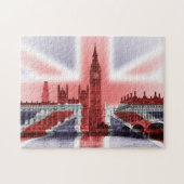 Paleis van Westminster met vlag van de Unie Legpuzzel (Horizontaal)