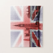 Paleis van Westminster met vlag van de Unie Legpuzzel (Verticaal)