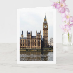 Paleis van Westminster rivier zicht, Londen, Engel Kaart