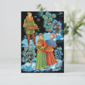 Palekh. Volks Russische oude winterfeesten Bedankkaart (Staand voorkant)