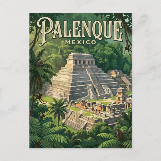 Palenque Archeologische Zone Mexico Briefkaart (Voorkant)