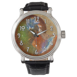 "Paleo-chic" Opalized Sfenodiscus Ammonite Shell Horloge
