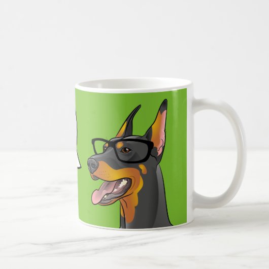 PALEO! Pop Art Geek Dog Hipster Doberman mok (Rechts)