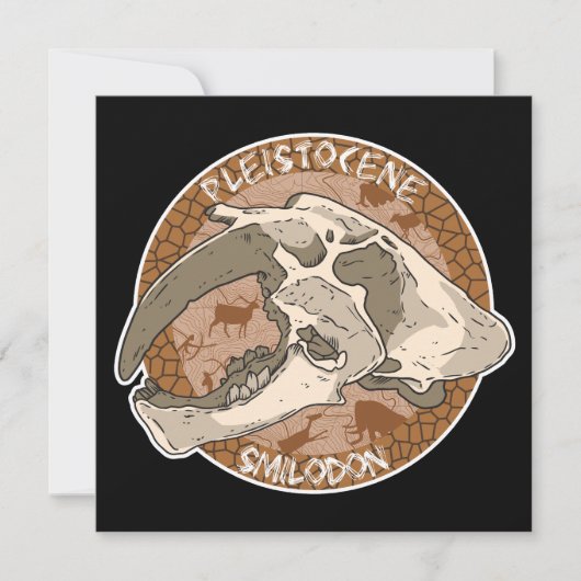 Paleoart Smilodon Skull Kaart (Voorkant)