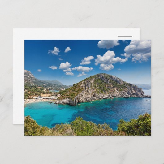 Paleokastritsa-baai te Corfu, Griekenland Briefkaart (Voorkant / Achterkant)