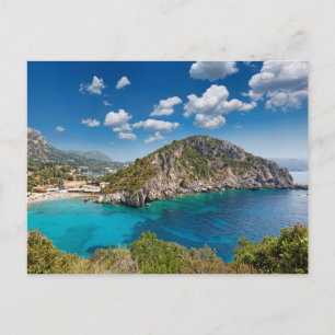 Paleokastritsa-baai te Corfu, Griekenland Briefkaart