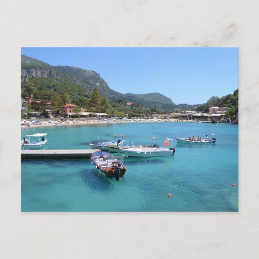 Paleokastritsa Beach, Corfu Briefkaart (Voorkant)