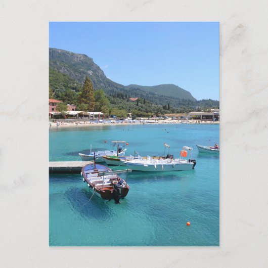 Paleokastritsa Beach, Corfu Briefkaart (Voorkant)