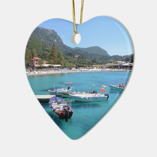 Paleokastritsa Beach, Corfu Keramisch Ornament (Links)
