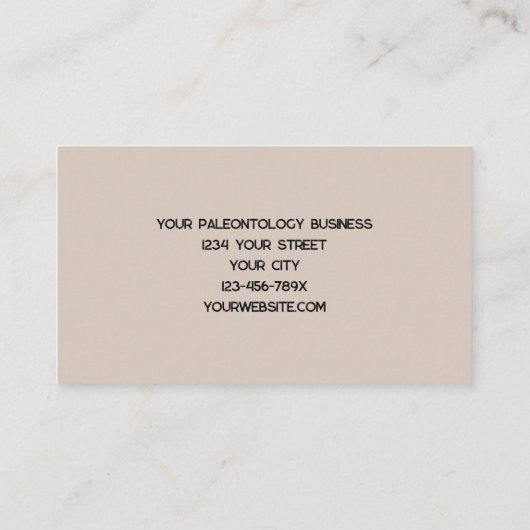 Paleontologist Whale Bones Skeleton Visitekaartje (Achterkant)