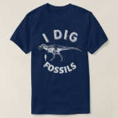 Paleontology I Dig Fossils Dinosaur Skeleton And H T-shirt (Design voorkant)