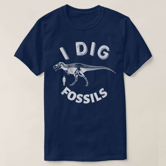 Paleontology I Dig Fossils Dinosaur Skeleton And H T-shirt (Design voorkant)