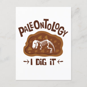 Paleontology I Dig Paleontoloog Dinosaur Bone Briefkaart