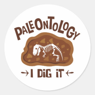 Paleontology I Dig Paleontoloog Dinosaur Bone Ronde Sticker